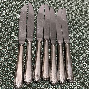 ANTIQUE Stainless Knife Lady Hilton Westmoreland Silver handle- lot of 7